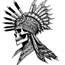 Aztec warrior skull tattoo design idea