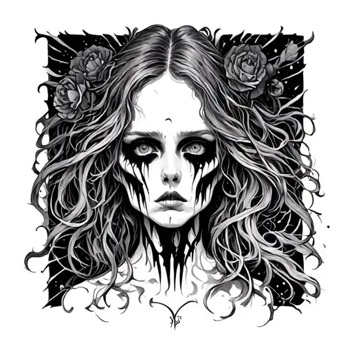 I want a tattoo inspired by I feel the  everblack festering in me album by Lorna Shore tattoo design idea