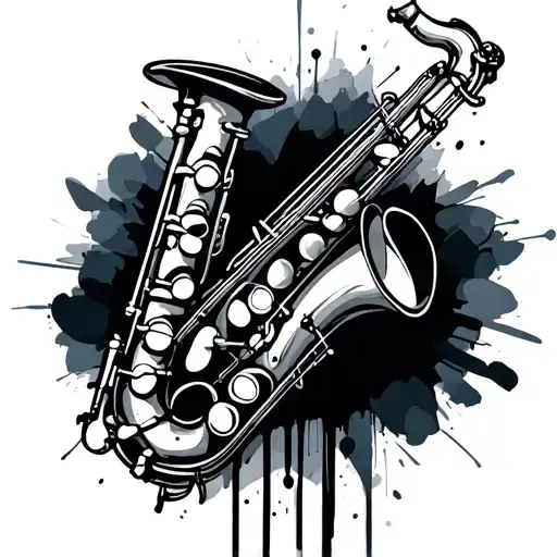 Saxophone tattoo design idea
