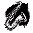 Saxophone tattoo design idea