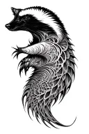 fractal honey badger tattoo design idea