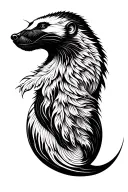 fractal honey badger tattoo design idea