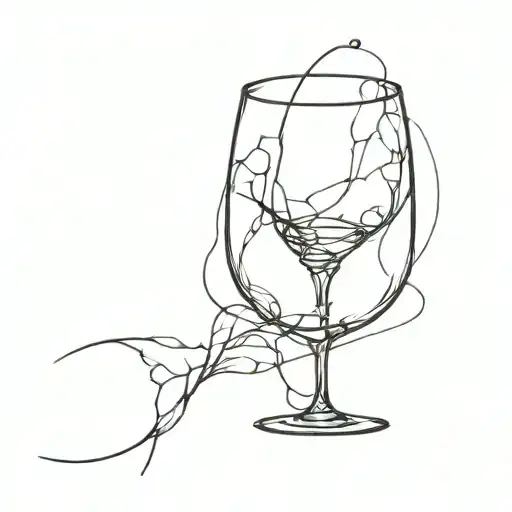 broken wine glass tattoo design idea
