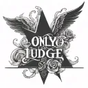 only god can judge me in script tattoo design idea