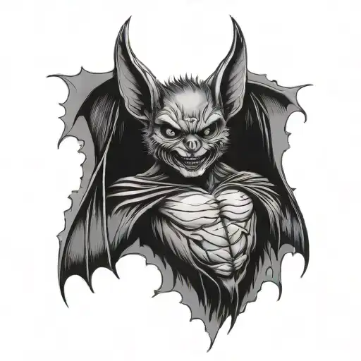 bat, vampire, gothic inspired tattoo tattoo design idea