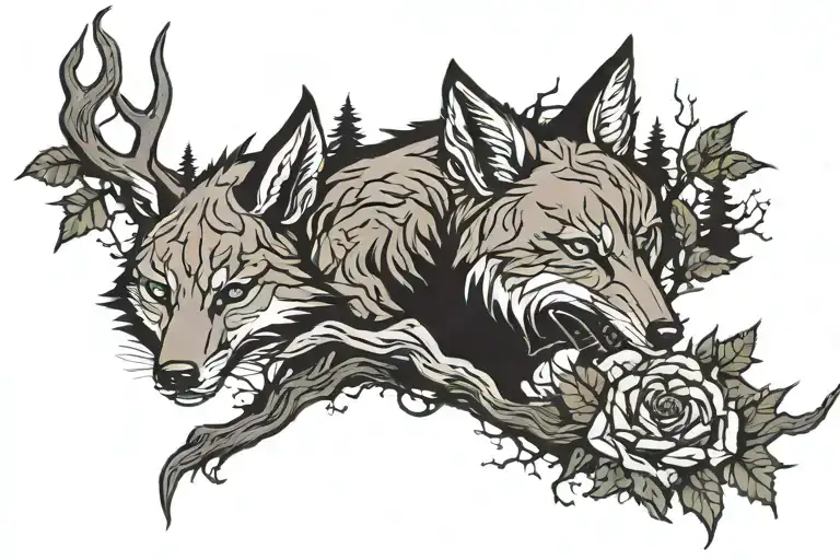 dark forest tattoo design idea