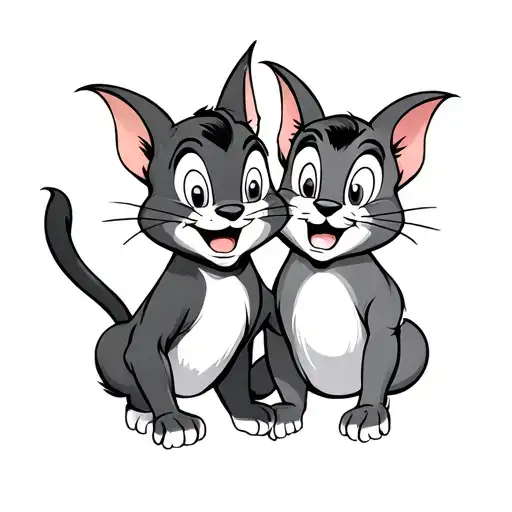 paired Tom and Jerry tattoo design idea