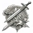 sword in a stone biblical tattoo design idea