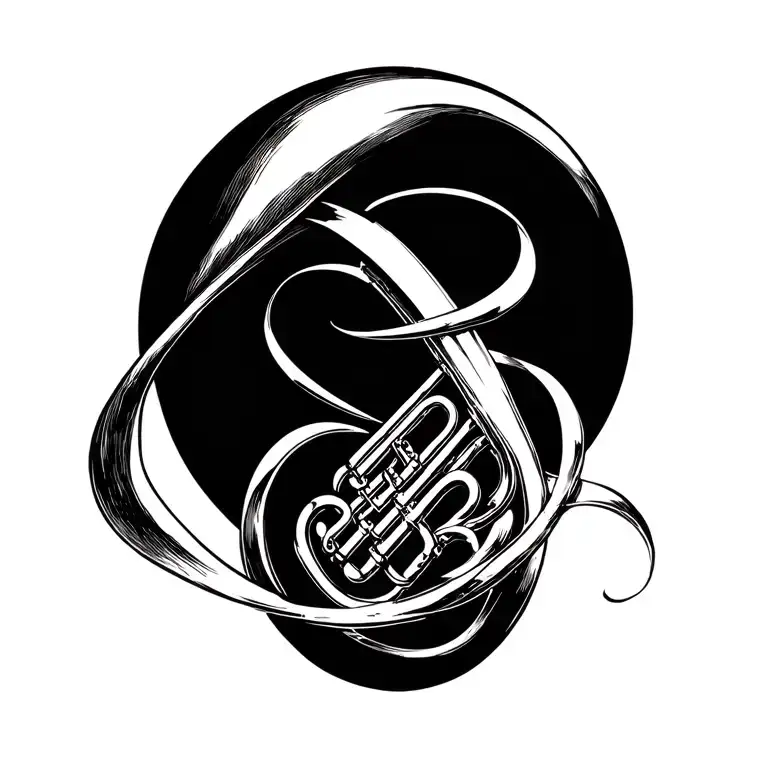 tuba and mobius strip tattoo design idea