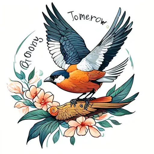 matthew 6:34 God feeds the birds of the air. Do not worry about tomorrow, for tomorrow will worry for itself tattoo design idea