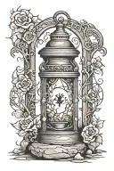 tombstone in lantern  tattoo design idea