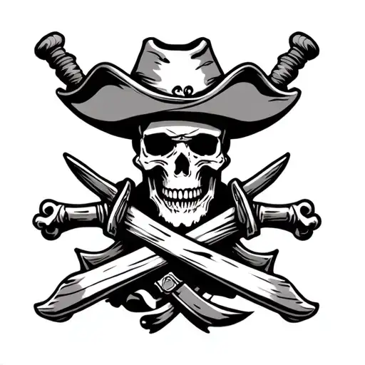 cowboy pirate skull tattoo tattoo design idea