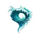 tsunami waves tattoo design idea
