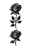 single rose with 3 thorns tattoo design idea