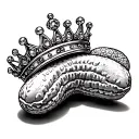 peanut with princess crown tattoo design idea