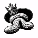 peanut with princess crown tattoo design idea