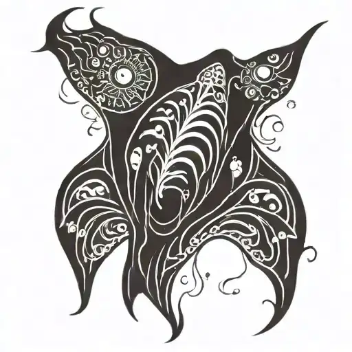 sting ray silhouette instead tattoo design idea