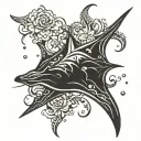 sting ray silhouette instead tattoo design idea