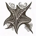 sting ray silhouette instead tattoo design idea