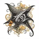 sting ray silhouette instead tattoo design idea