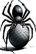 spider with egg with spider webbing cyber sigilism style tattoo tattoo design idea