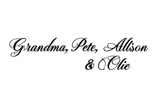 "Grandma, Pete, Allison & Olie" tattoo design idea
