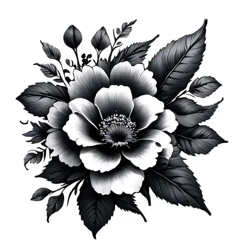 infinite loop with flowers tattoo design idea