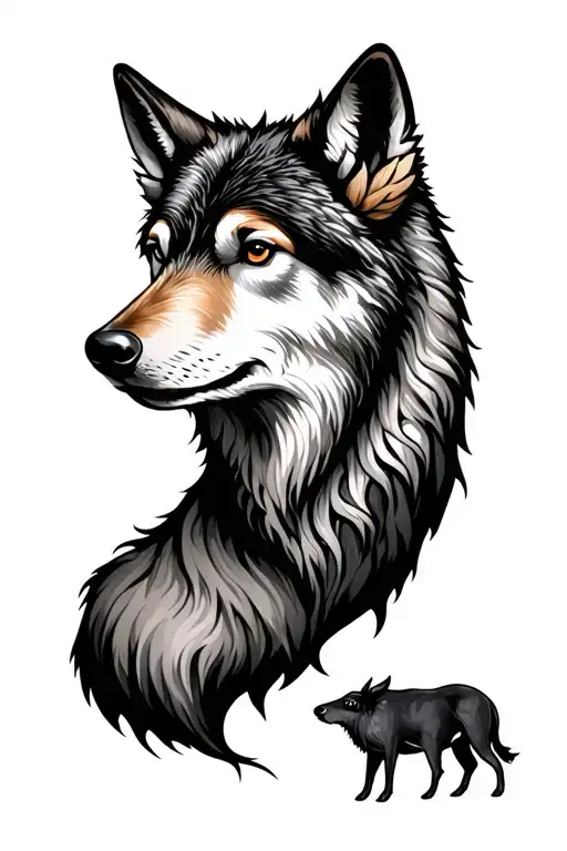 wolf, bear, deer and nature inspired tattoo tattoo design idea