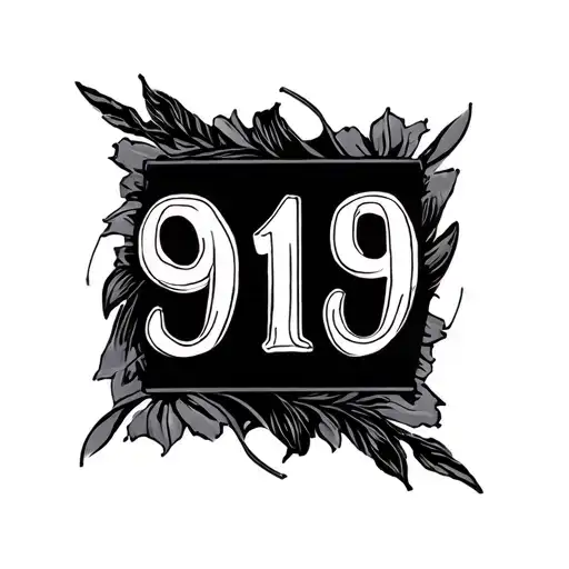 919 area code tattoo design idea