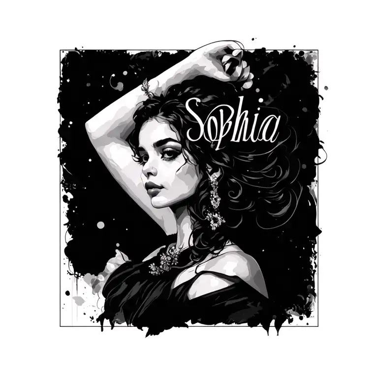 "Sophia" Name tattoo design idea