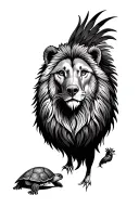 lion, eagle, rooster, bear, wolf, camel, turtle  tattoo design idea