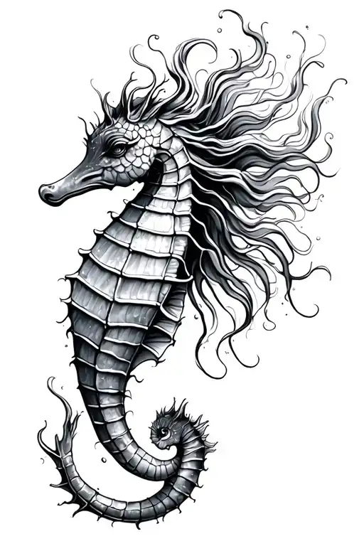 seahorse as a mermaid tattoo design idea
