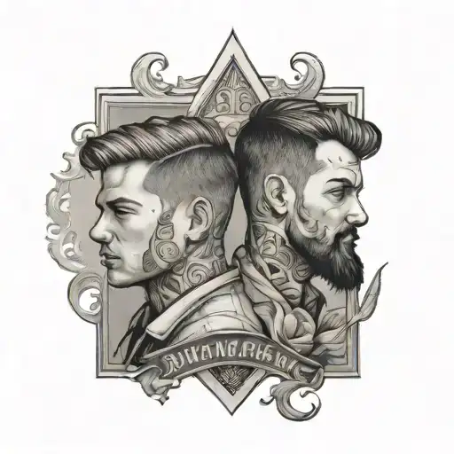 brothers, mason and maverick, words only tattoo design idea