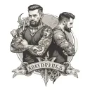 brothers, mason and maverick, words only tattoo design idea