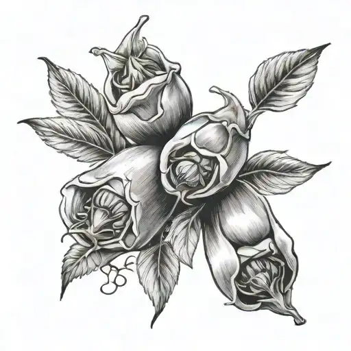 three peas in a single pod tattoo design idea