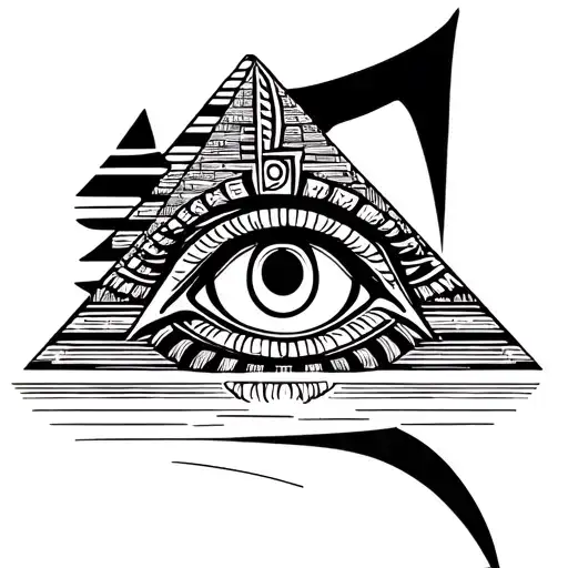 eye of horus in front of pyramid tattoo design idea