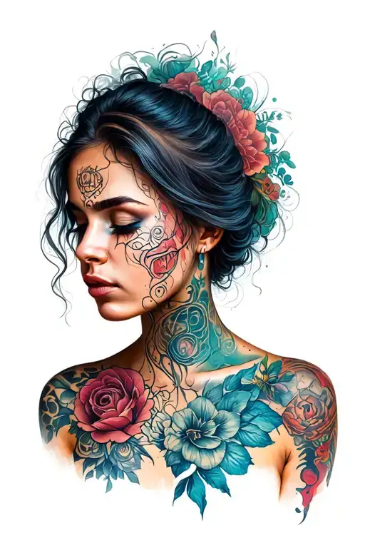 Bipolar disorder woman tattoo design idea