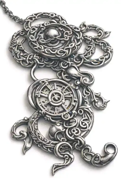 Necklace tattoo design idea