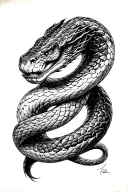 serpent coiled tattoo design idea