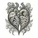 south africa and america intertwined representing split heart tattoo design idea