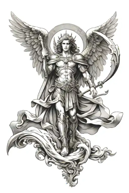 archangel Michael tattoo design idea