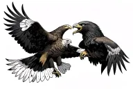 golden Eagle fighting a bald eagle tattoo design idea