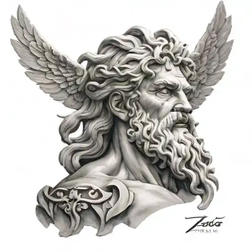 zeus god tattoo design idea
