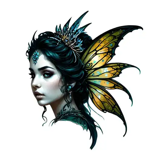 fairy queen bimbo warrior tattoo design idea