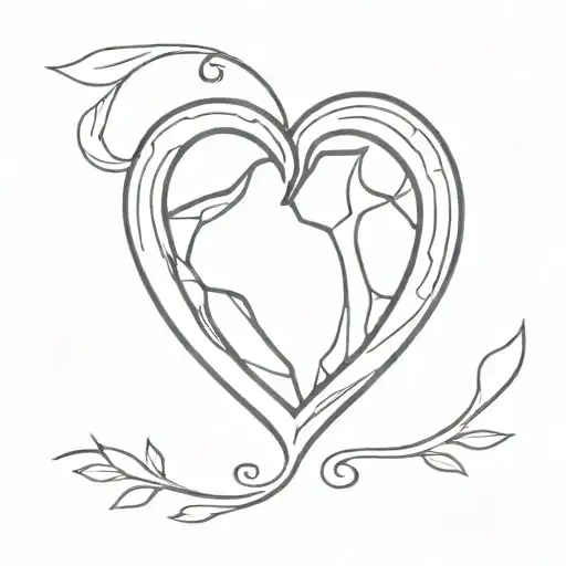 heart of fingerprints tattoo design idea