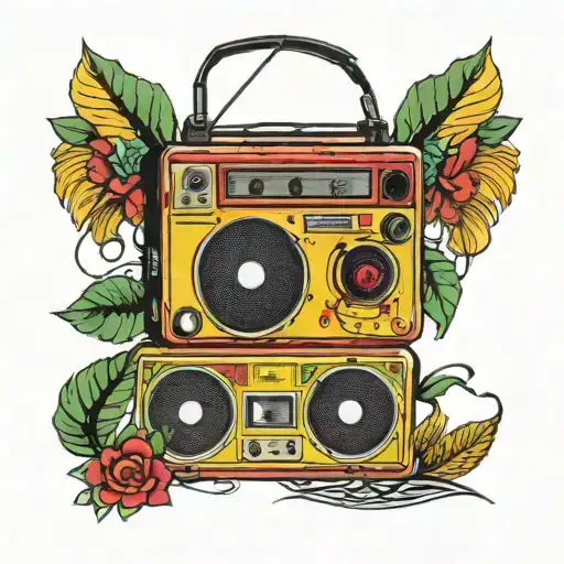 boombox reggae tattoo design idea