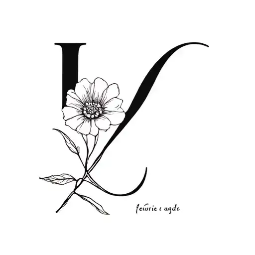 Fleurie woman tattoo with an L and C tattoo design idea