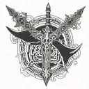 asta black clover swords tattoo design idea