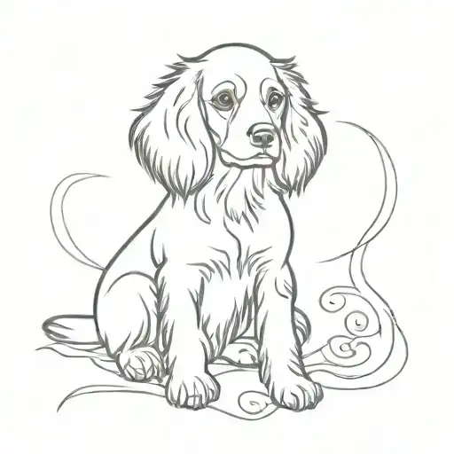 little spaniel dog tattoo design idea