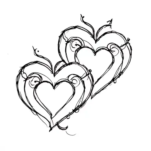 3 hearts connected tattoo design idea
